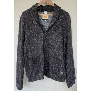 Boss Orange Hugo Boss Mens Sweater Cardigan Brown Wolko Wool Cotton Shawl Collar